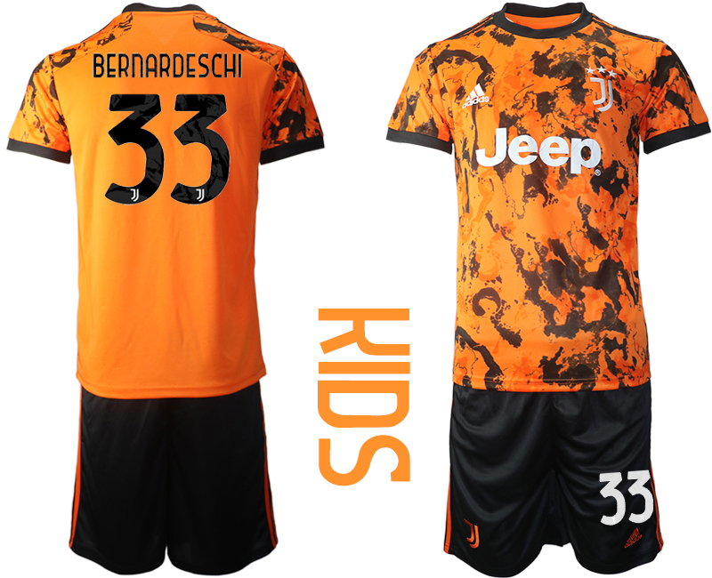 Youth 2020-2021 club Juventus away orange #33 Soccer Jerseys->juventus jersey->Soccer Club Jersey